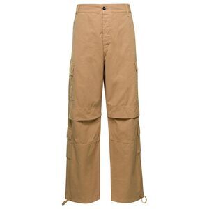 Darkpark Men 'Saint' Beige Cargo Pants With Pockets In Cotton Man